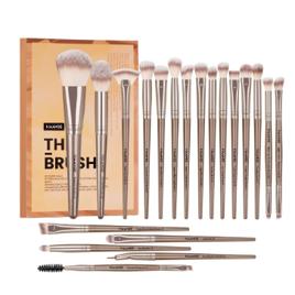 Conjunto de pincéis de maquiagem profissional, 20 unidades, cor dourada