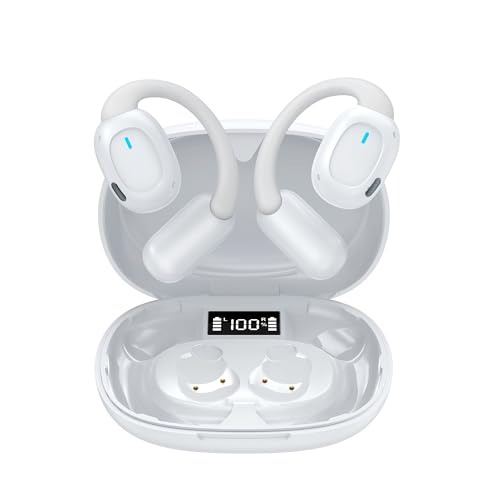 Fone de Ouvido Bluetooth Sem Fio 5.3 Esportivo, Até 48 Horas de Bateria, IPX5 à Prova d’Água, Para Corrida, Compatível com Todos os Dispositivos