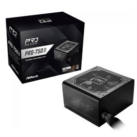 Fonte ASRock Pro, 750W, 80 Plus Bronze, ATX 3.1, PCIe 5.1, PFC Ativo, Preto, PRO-750B