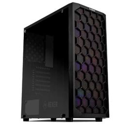 Gabinete Gamer Mancer Hexer, Rainbow, Mid-Tower, Lateral De Vidro, Com 3 Fans
