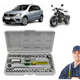 Jogo De Soquete 40 Peças + Maleta Organizadora