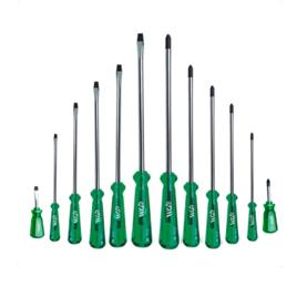 Kit 12 Chaves DM Comércio Fenda e Phillips Ponta Imantada Aço Cromo Vanádio