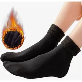 Kit 3 Pares Meia Térmica Flanelada Fleece Unissex, Meias de Inverno para Frio Intenso