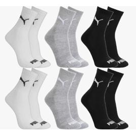 Kit 6 Pares Meias Puma Cano Médio Alto Atoalhada Original