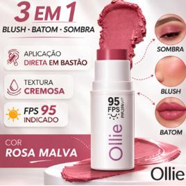 Ollie 3 Em 1 Blush Batom E Sombra Em Bastão Cor Rosa Malva