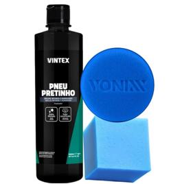 Pneu Pretinho Automotivo Brilho Molhado Moto Carro Aplicador 500ml Vonixx