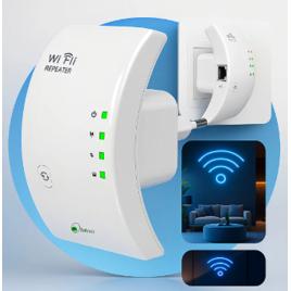 Repetidor De Sinal Wifi Amplificador Bahrein Potente Sem Fio Turbo Cor Branco 1800mbps