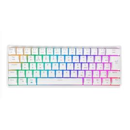 Teclado Sem Fio Gamer Motospeed, RGB, Wireless e Bluetooth, Switch Brown, US, Branco