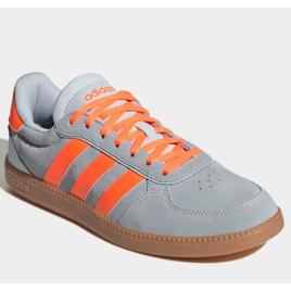 Tênis Adidas Breaknet Sleek Suede Feminino - Cinza+Laranja